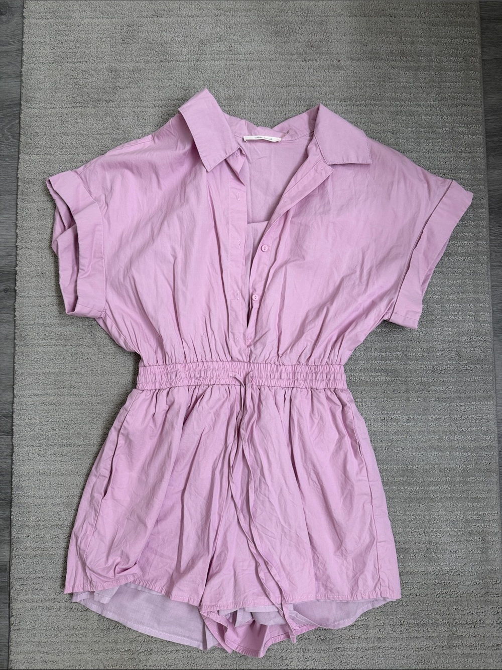 Women’s Pink Short-Sleeve One-Piece Romper